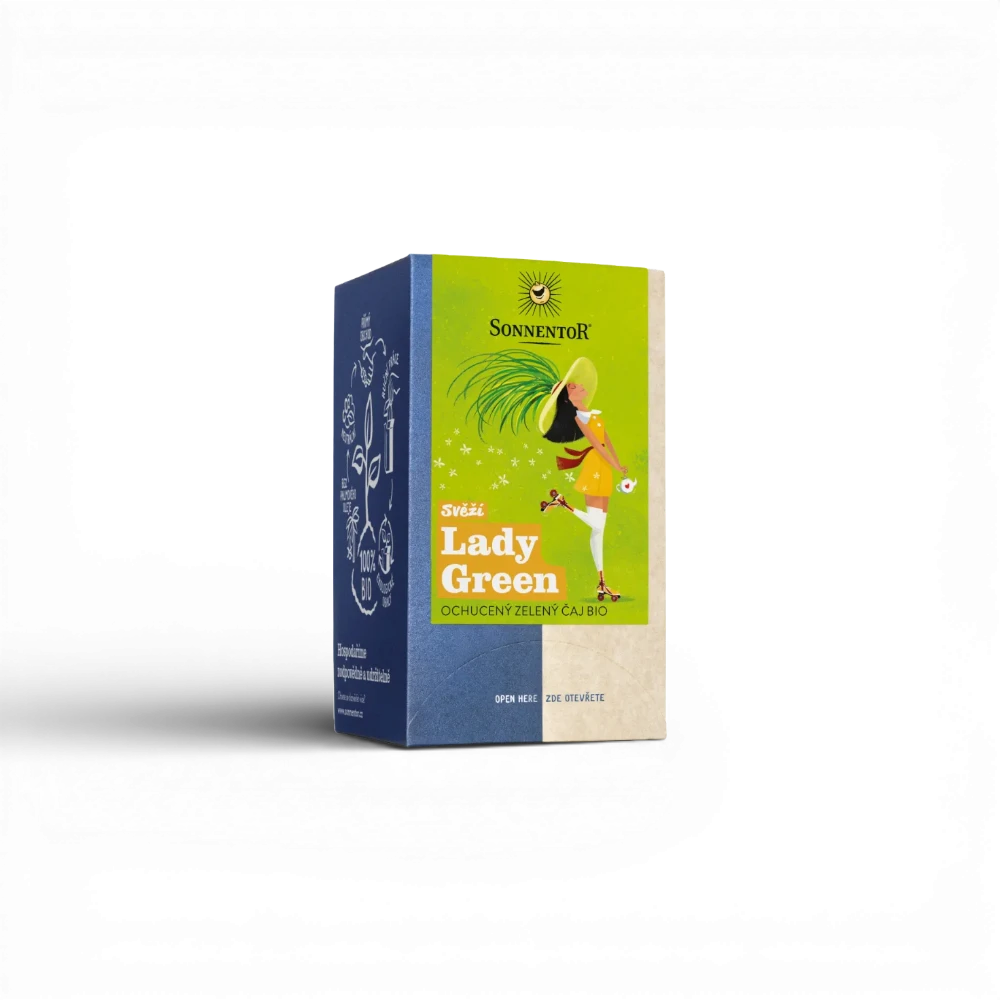 [02320] Sonnentor - Svěží Lady Green bio, ochucený zelený čaj, porc. 21,6g