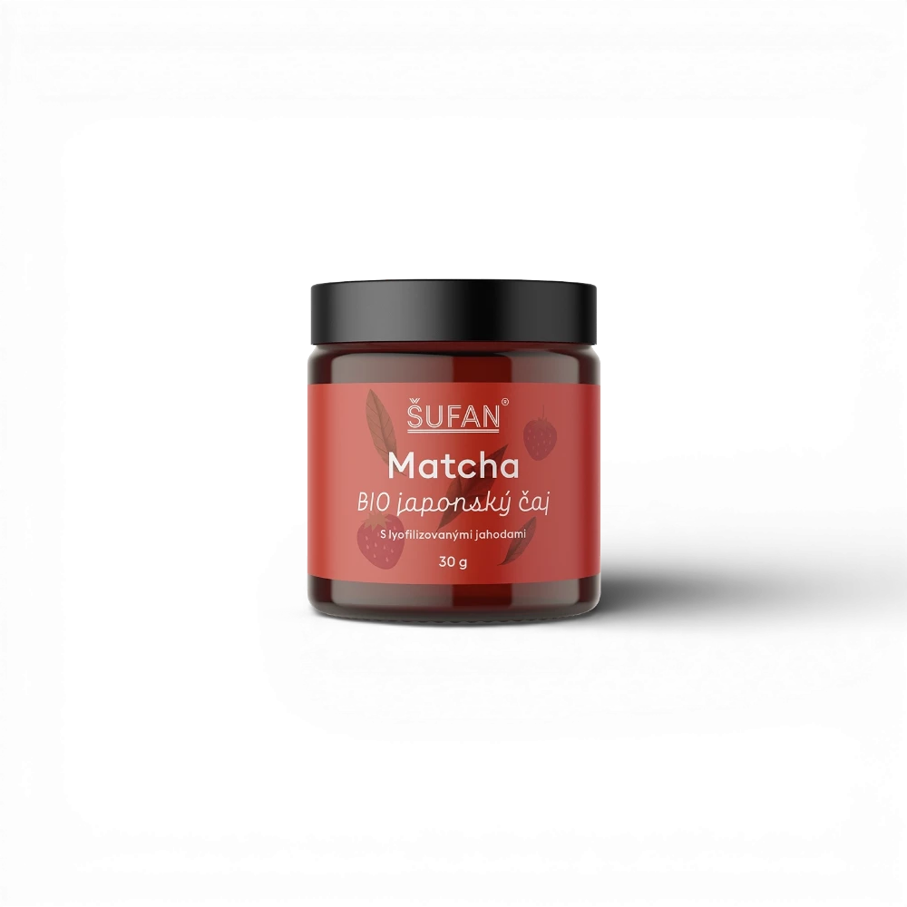 [SU-MAT-S-0002] Šufan -  BIO japonský čaj Matcha s jahodou 30g