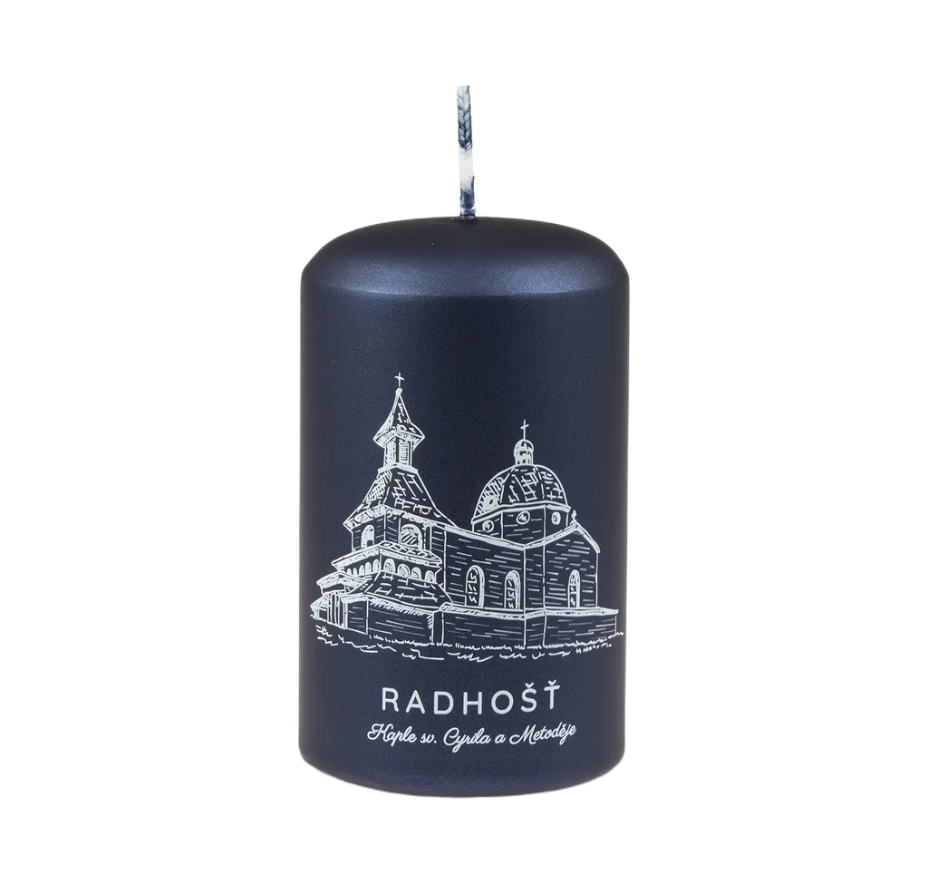 [1457846089404350] Unipar - Svíčka Radhošť modrá 60x100mm