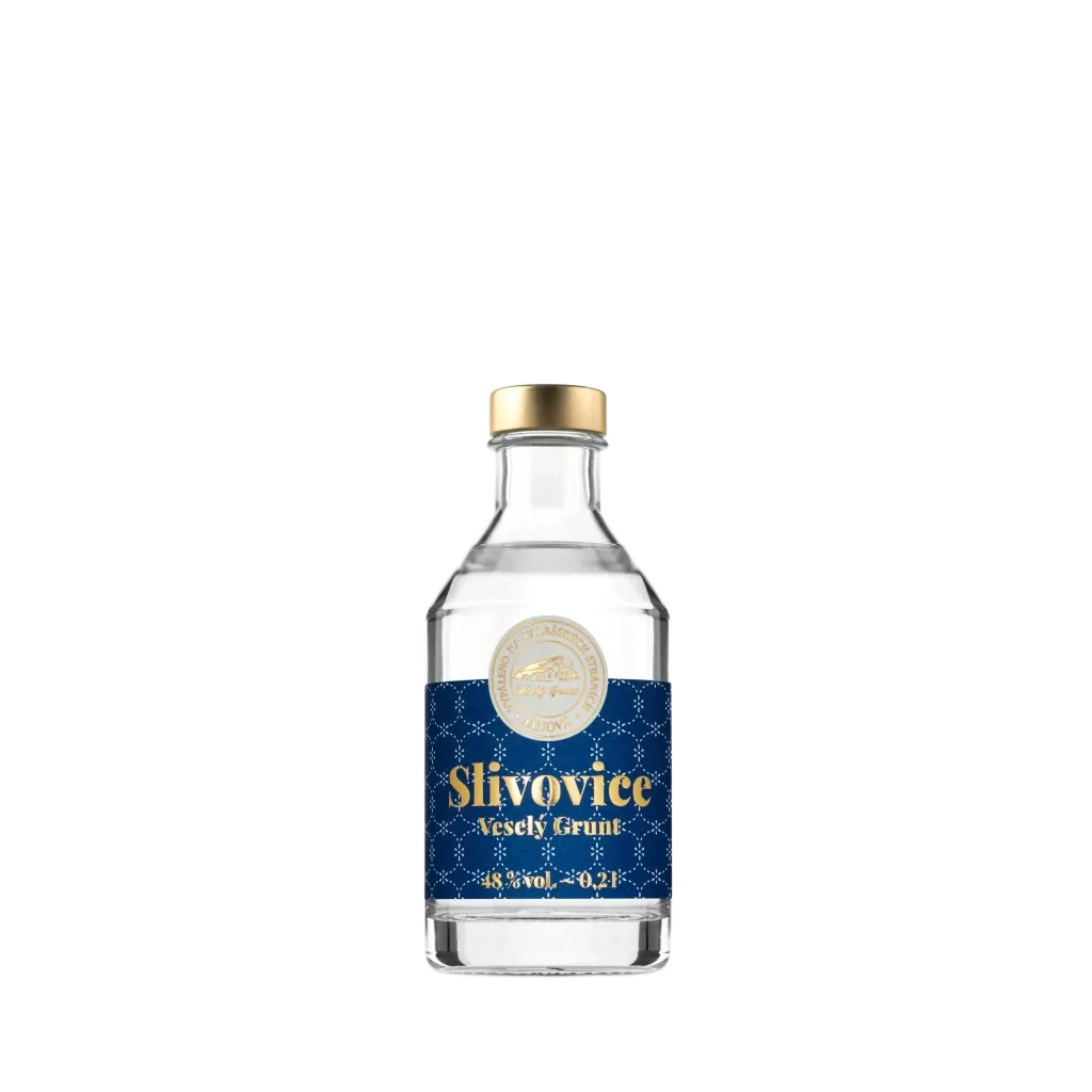 [030017] Veselý Grunt - Slivovice kulatá 48% 0,2l