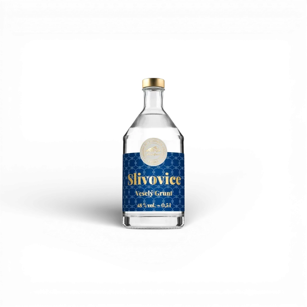 Veselý Grunt - Slivovice kulatá 48% 0,5l