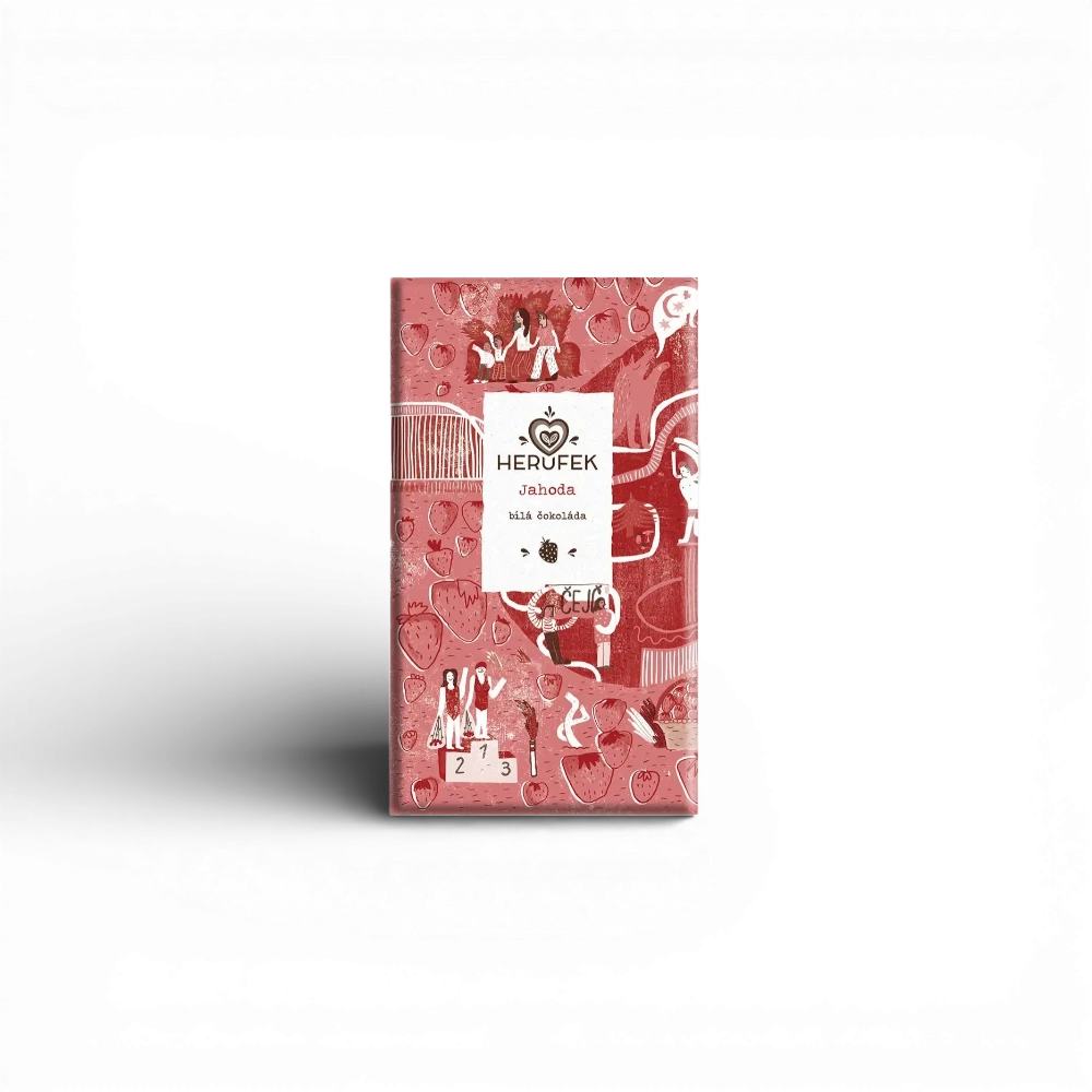 [57] Herůfek - Čokoláda bílá Jahoda 48% 50g