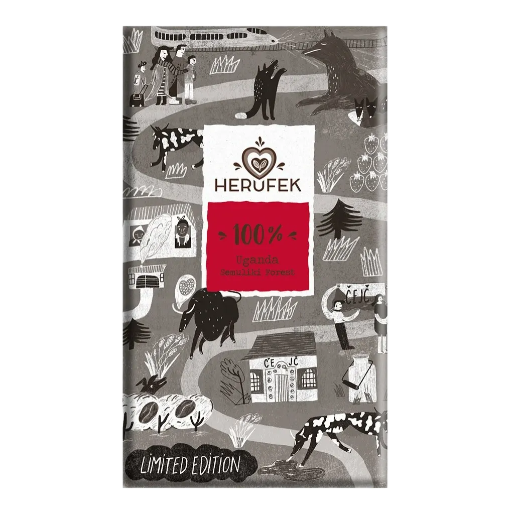 [261] Herůfek - Čokoláda tmavá 100% Uganda (Semuliki Forest) Bio 50g