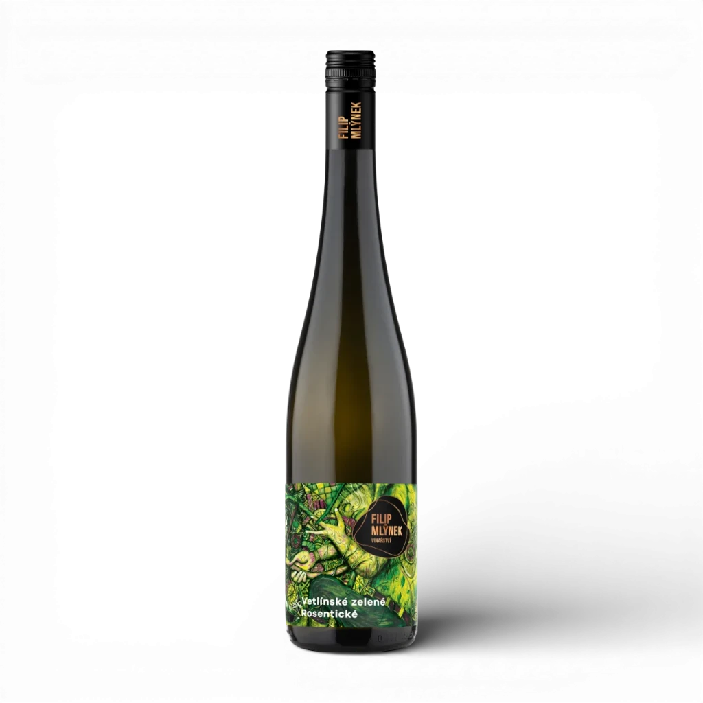 Filip Mlýnek - Veltlínské zelené 2024, trať Rosentické, pozdní sběr, suché, 12,5%, 0,75l