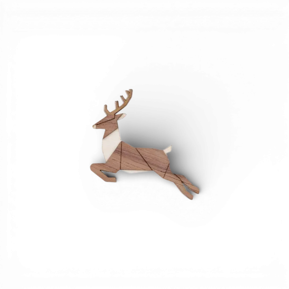 [Jumping Deer Brooch - Dřevěná brož Jumping Deer Brooch] BeWooden - Dřevěná brož Jumping Deer Brooch
