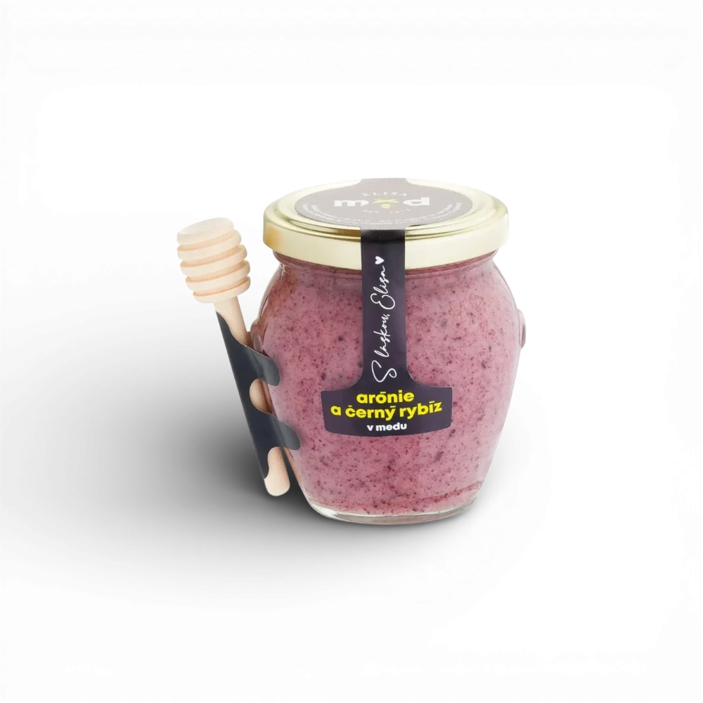 [KVA-ARONIEACERNYRYBIZ-250] Elisa - Arónie a černý rybíz v medu 250g