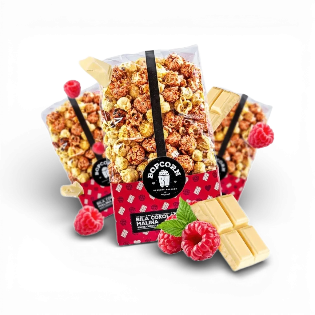 Bopcorn - Popcorn malina bílá čokoláda 70g