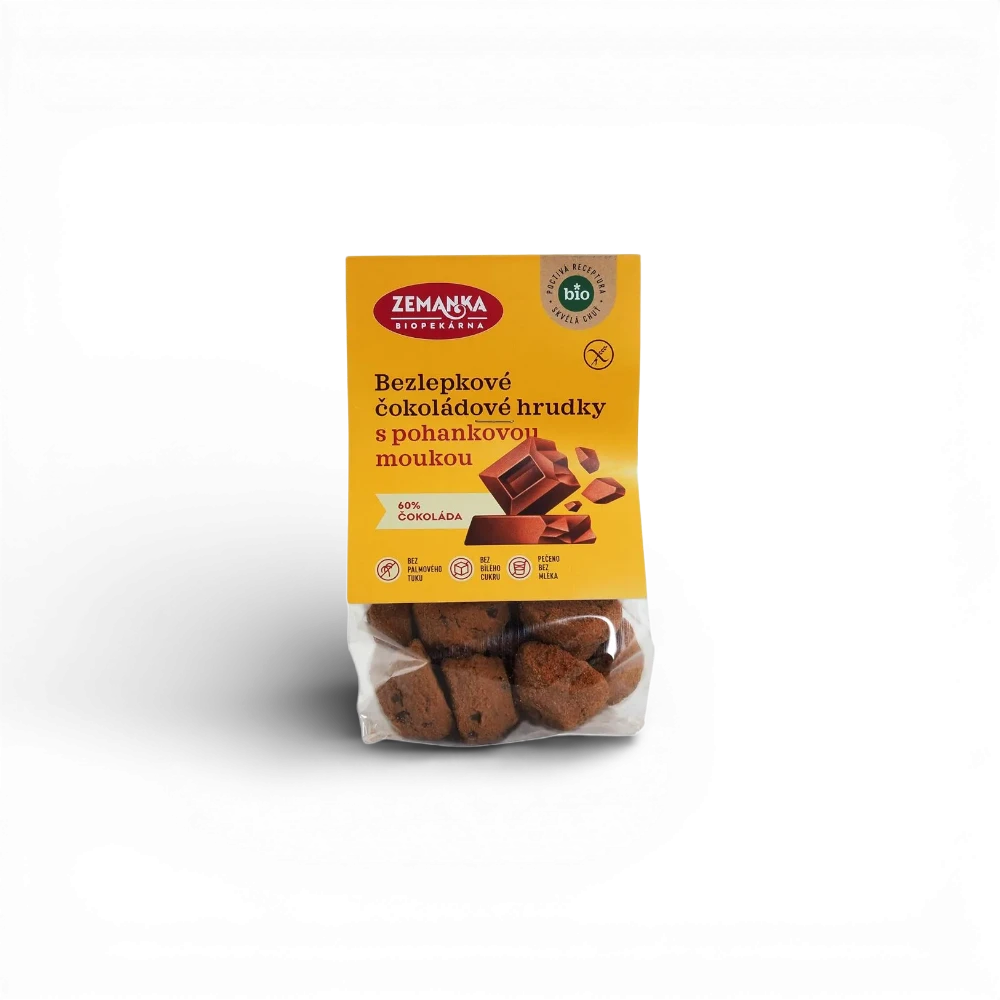 [BZL03] Zemanka Biopekárna - BIO bezlepkové pohankové hrudky s čokoládou 100g