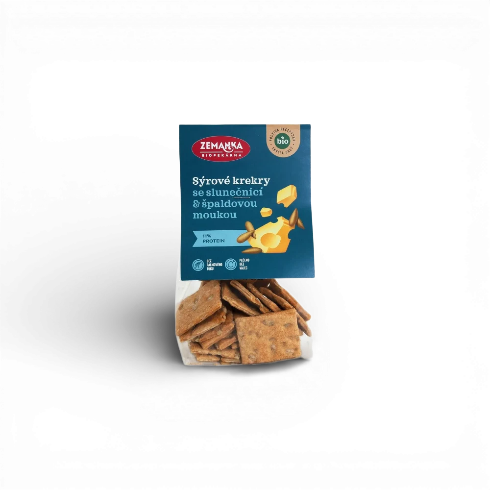 Zemanka Biopekárna - BIO krekry se sýrem a slunečnicí 100g