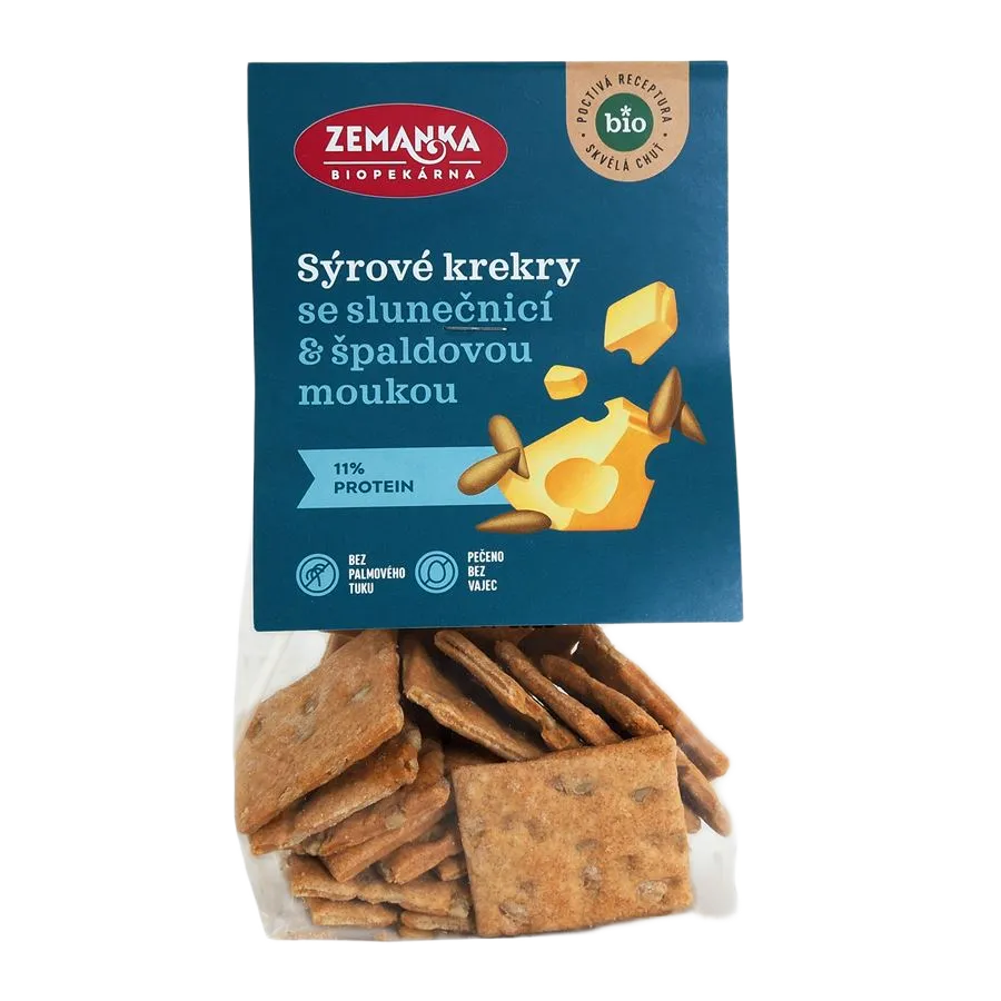 [KRE05] Zemanka Biopekárna - BIO krekry se sýrem a slunečnicí 100g