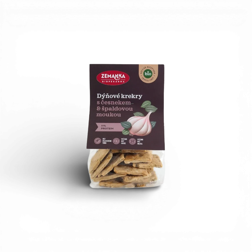 Zemanka Biopekárna - BIO krekry s dýňovým semínkem a česnekem 100g