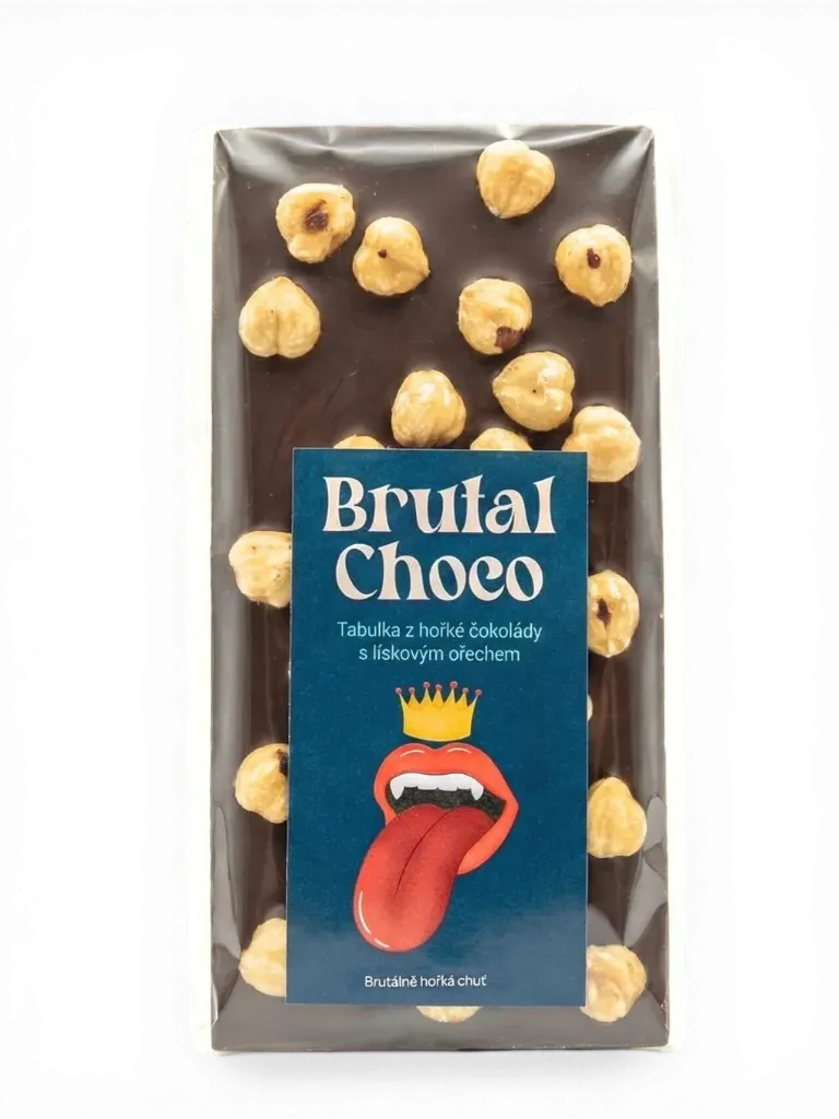 Brutal Choco - Hořká čokoláda s lískovými ořechy 105g