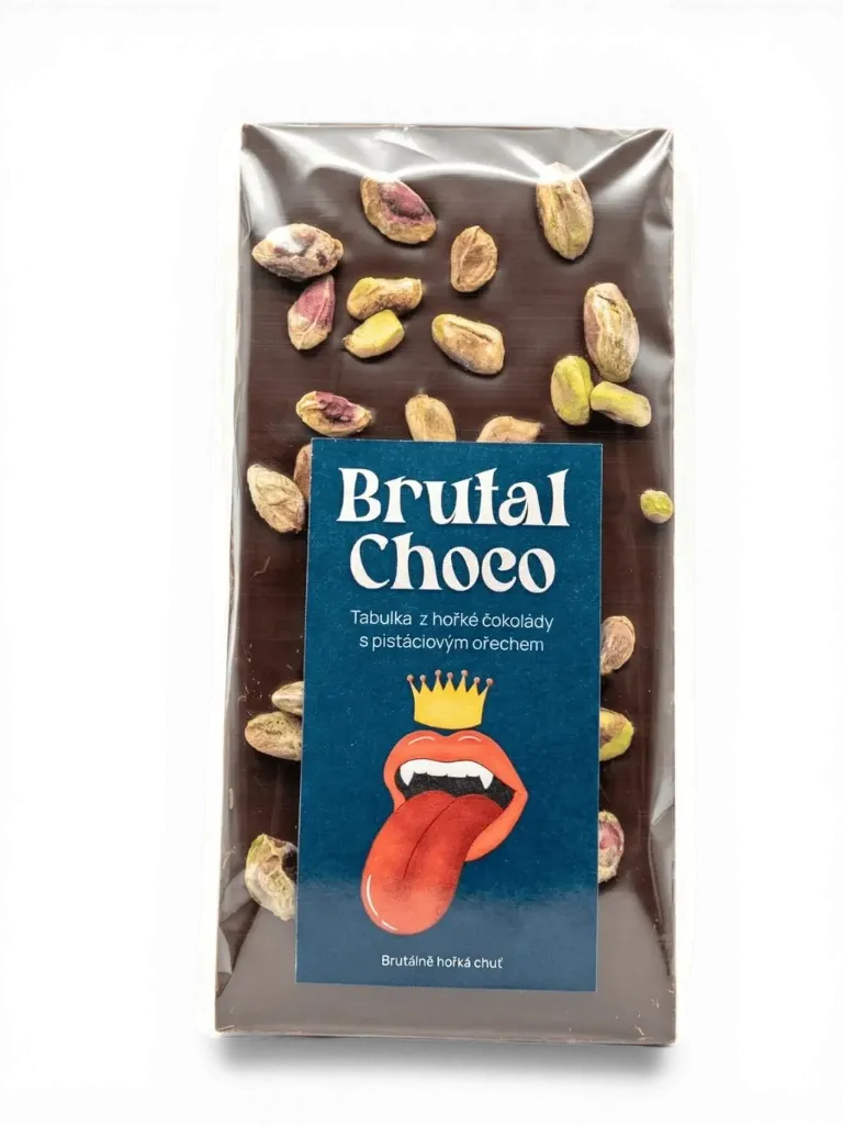 Brutal Choco - Hořká čokoláda s pistáciemi 105g