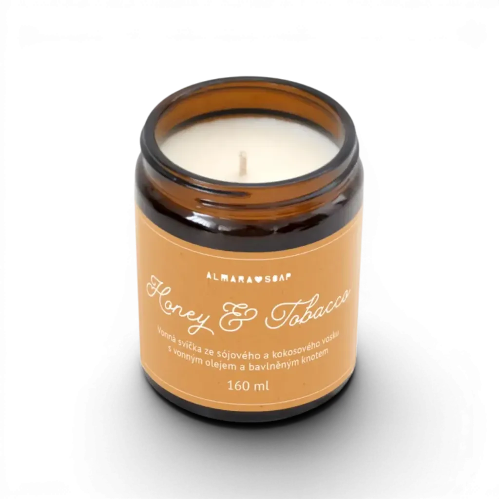 Almara Soap - Vonná svíčka Honey & Tobacco 160ml